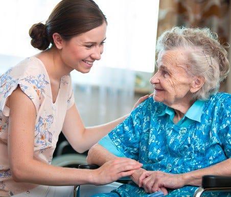 Older woman with younger woman