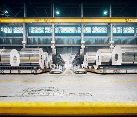 ALUMINUM ALLOY COILS AT ARCONIC'S DAVENPORT, IOWA, FACILITY.