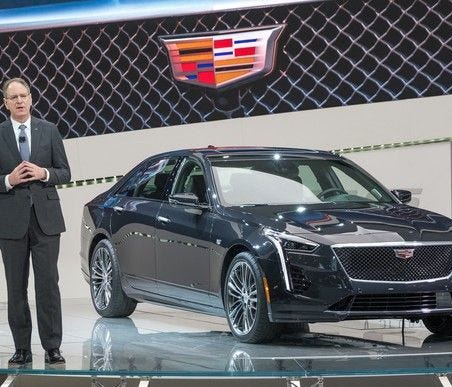 Johan de Nysschen, shown here at the New York International Auto Show last week, has led Cadillac since 2014.