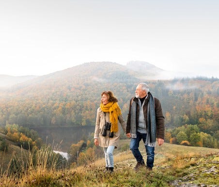 Senior couple on a nature walk