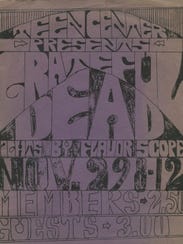 One of the posters for the Grateful Dead 1968 show.