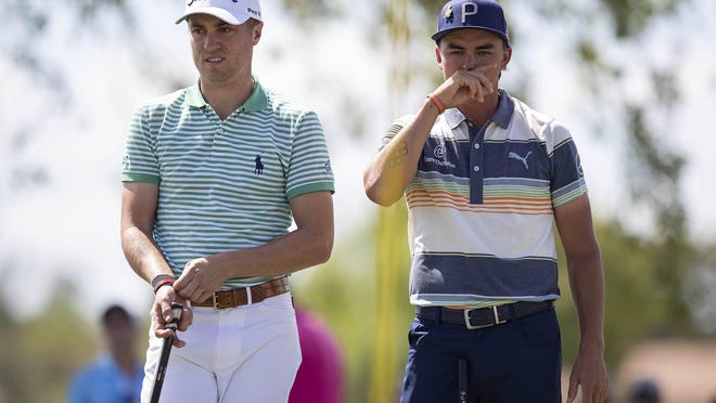 Justin Thomas and Rickie Fowler, shown here at the 2019 Honda Classic, are in a group along with Jordan Spieth for the first two rounds of The Players Championship. The three are close friends.