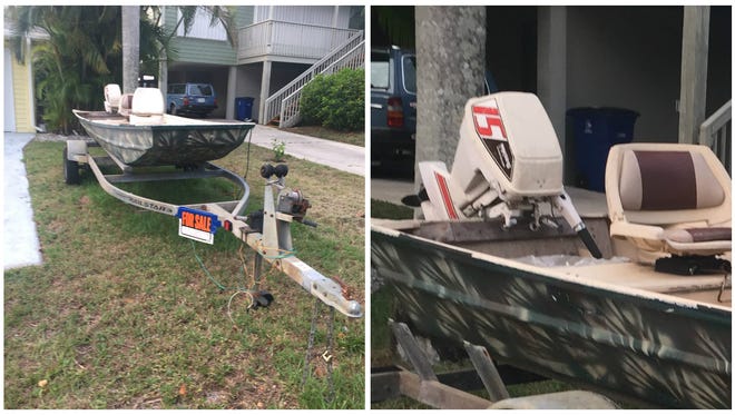 A 15 hp Chrysler outboard, mainly white with red and black trim, was taken off a boat stored at a Cape Coral business but earmarked for a military assistance organization