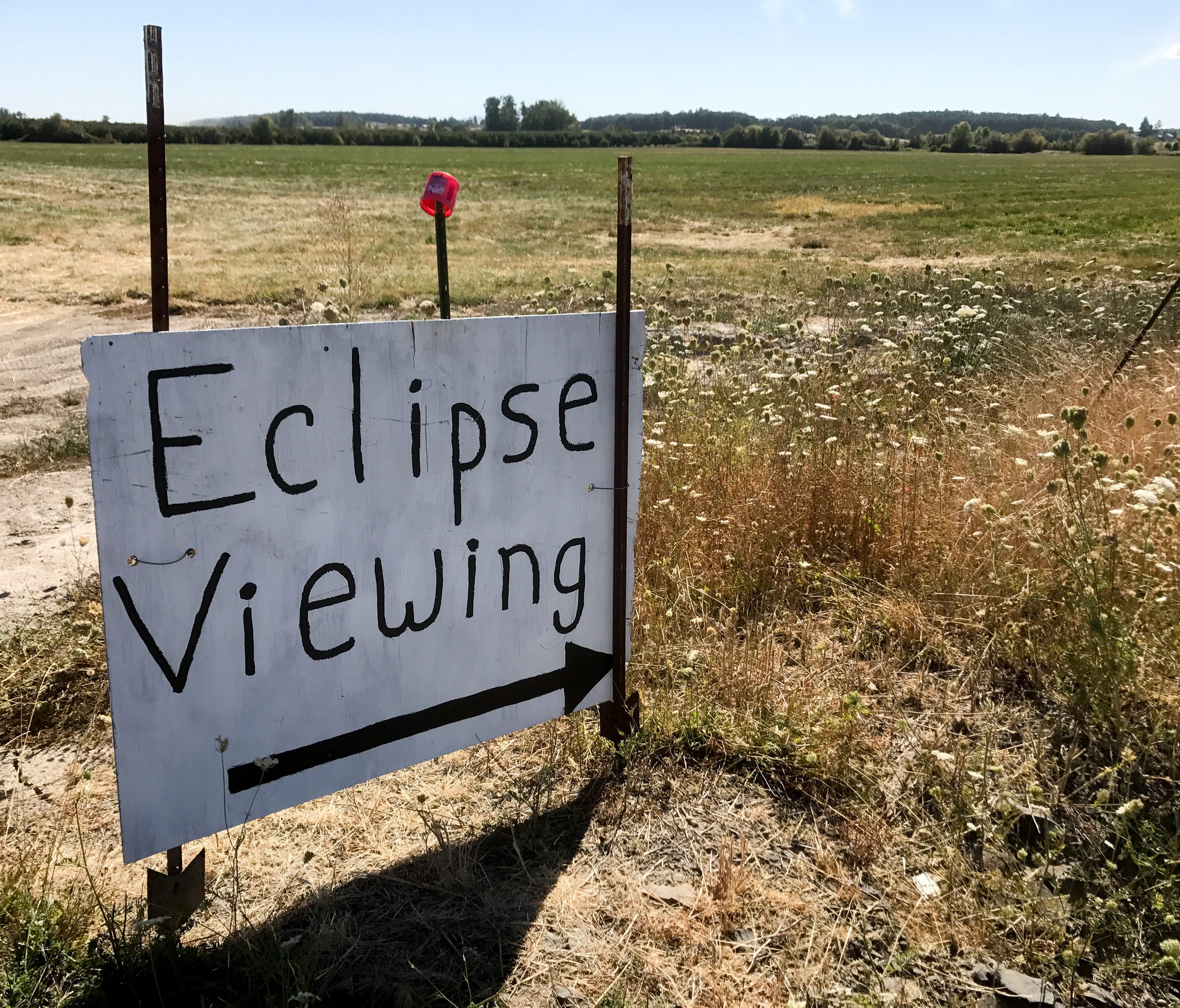 Near Corvallis, Oregon--an invitation to watch the Total Solar Eclipse from a large rural field. Cost: $40 to park or $85 to park.