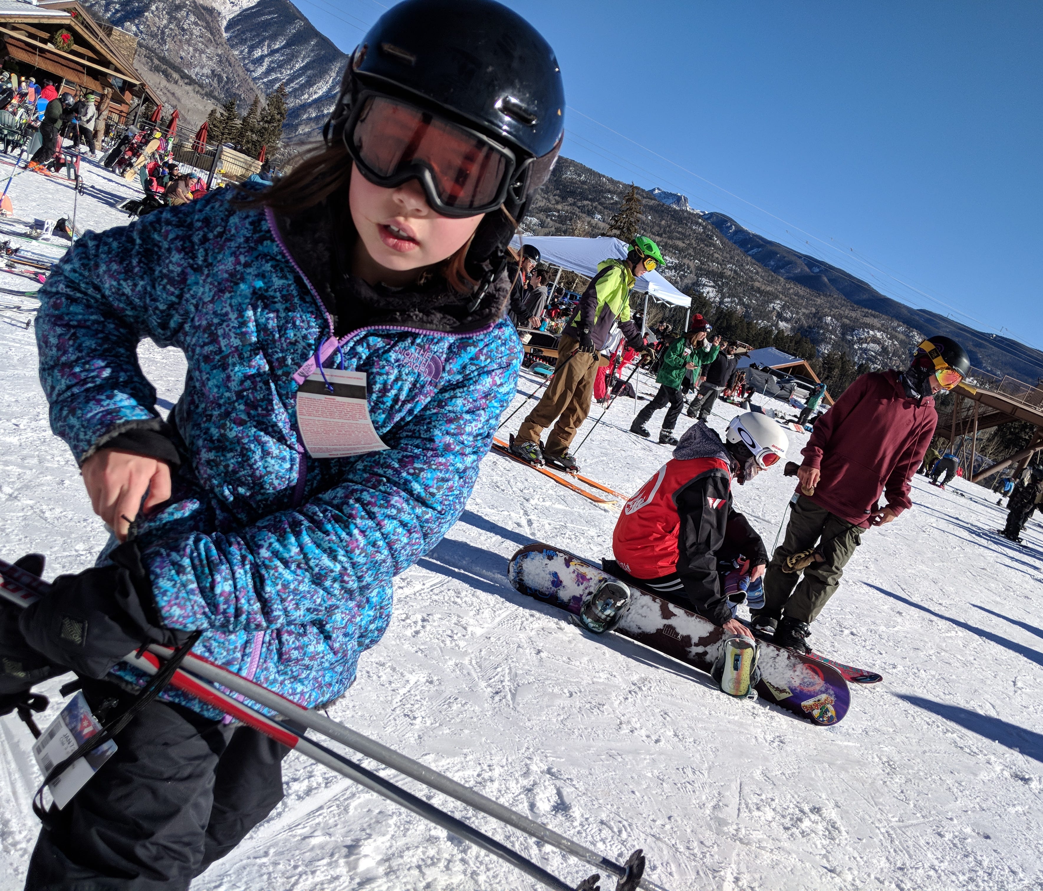 Erysse Elliott adjusts her jacket at Purgatory Ski Resort near Durango, Colo.