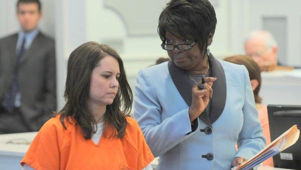 Chrystal Gail Williams, left,  appeared for a bond hearing on April 25, 2014 in Circuit Court at Pickens County Courthouse. Bond was denied.