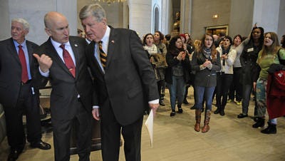 Sen. Randy McNally, right, has been nominated to become the next lieutenant governor of Tennessee.