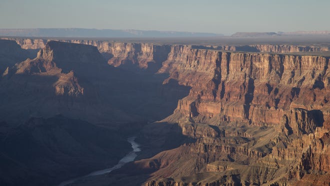 The Colorado River winds through the Grand Canyon, Feb. 19, 2016, near the Desert View Watchtower,.
