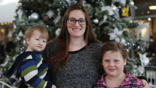 Brittney Lytle and her children, Zoie Mansker, 6, right, and Thaddeus Lytle, 2.