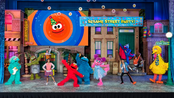 The Sesame Street gang gearing up for the party at Sesame Street Live! Let's Party!