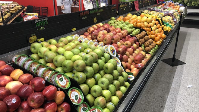 A full produce section at the Piggly Wiggly on North Avenue in Athens, Ga., on Friday, March 13. 2020.