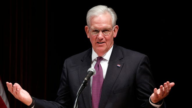 In this May 13, 2016, file photo, Missouri Gov. Jay Nixon speaks during a news conference at the conclusion of the legislative session at the Capitol in Jefferson City, Mo. Nixon said Missouri is a national leader in college affordability in response to a recent state audit that says Missouri is making in-state and out-of-state students bear more of the costs at public universities and college.
