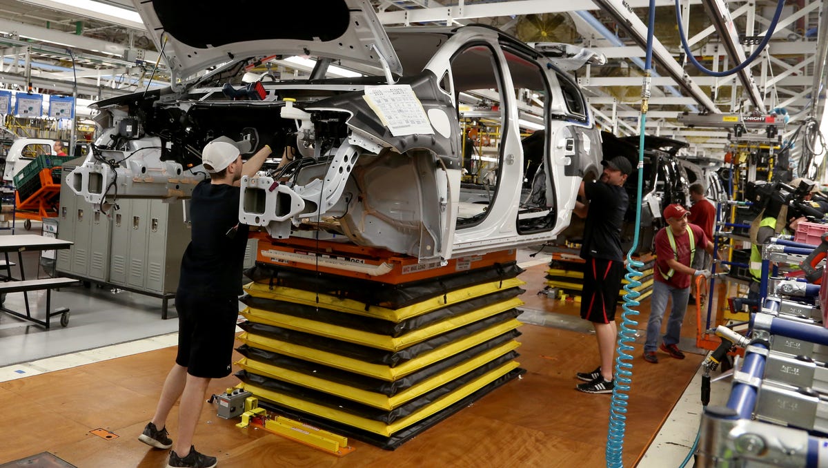 A 2017 Chrysler Pacifica on the assembly line at the FCA Windsor Assembly Plant in Windsor, Ontario in May 2016.