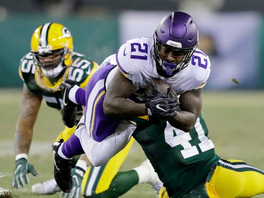Minnesota Vikings running back Jerick McKinnon (21)