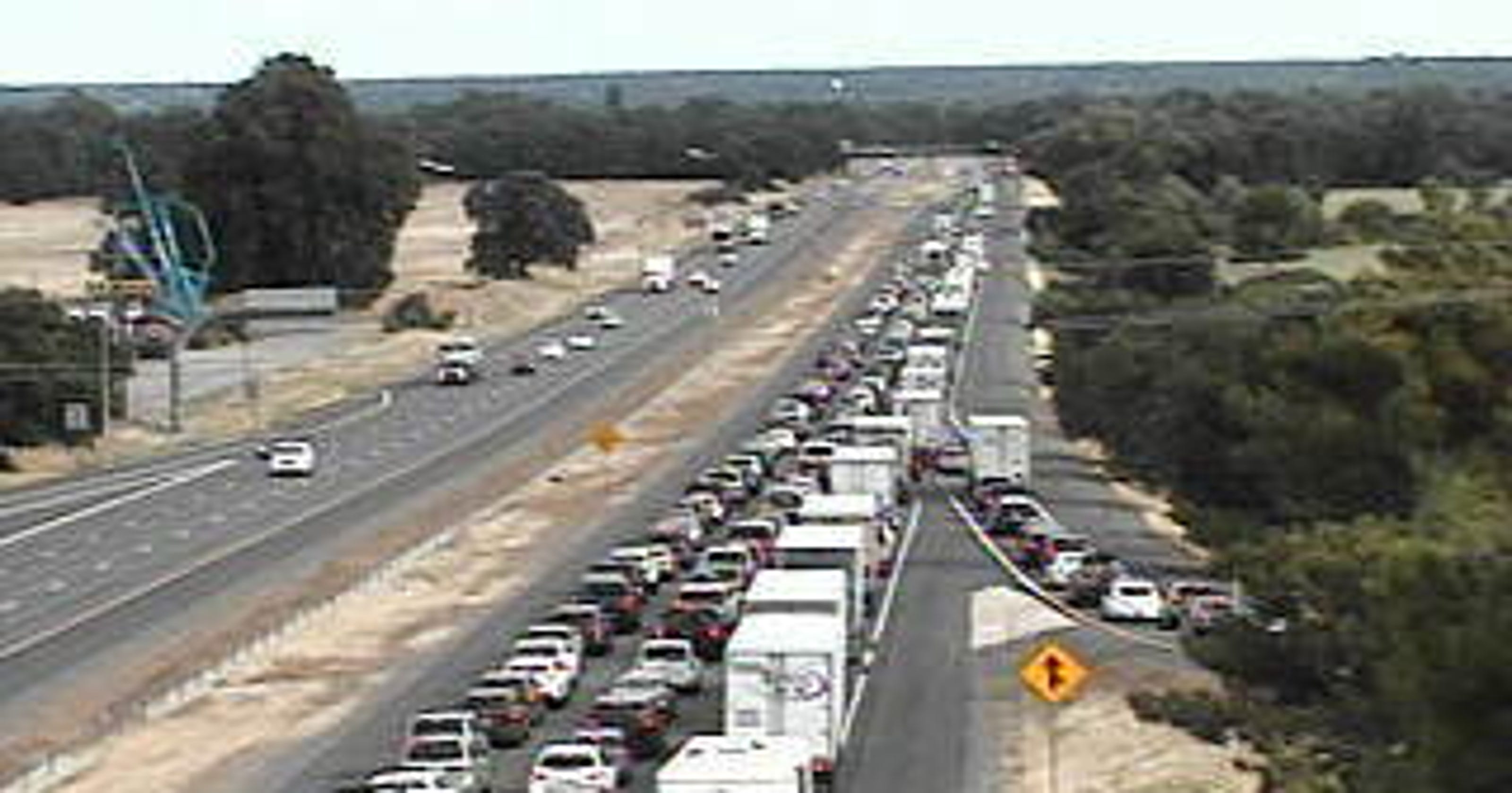 Update All lanes open to traffic on Interstate 5 following car fire