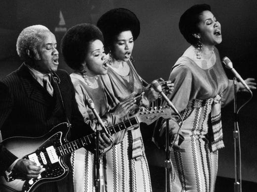 The Staple singers as they sing onstage July 1971.