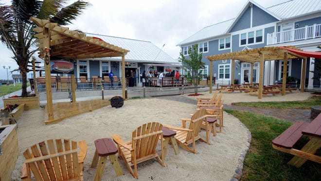 The new Hammerheads Dockside bar at the Indian River Inlet marina.