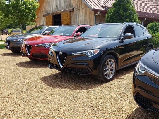 The Alfa Stelvio SUV bears the brand's trademark Trilobo