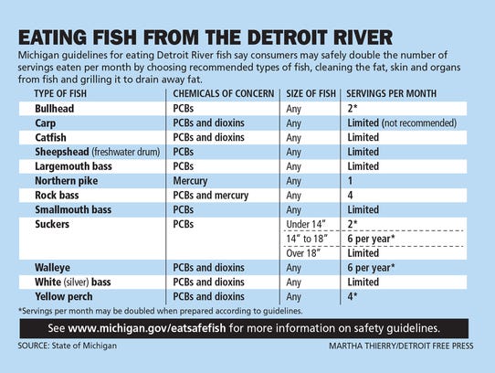 Michigan guidelines for eating Detroit River fish say
