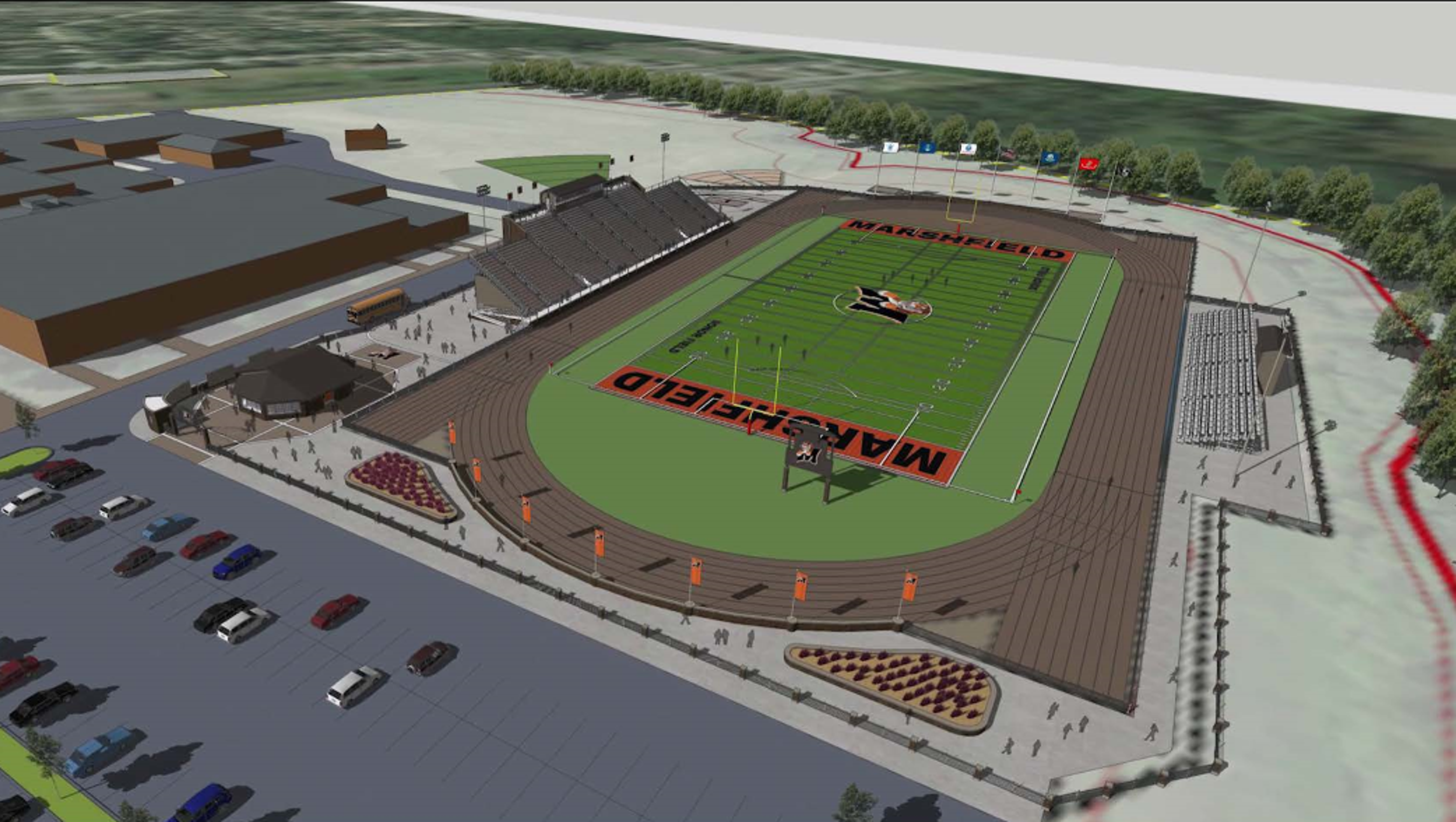 Marshfield school athletic facility project expands, to start soon