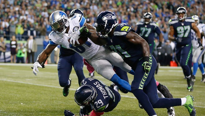 Oct. 5, 2015: This one's all too fresh for you. With his team desperate for a win, Lions wide receiver Calvin Johnson is about to score the go-ahead touchdown at Seattle ... until Seahawks safety Kam Chancellor jars the ball loose, K.J. Wright bats it out of the end zone and the Seahawks get possession to seal the Lions' 13-10 loss. And furthermore, Wright's bat was illegal per NFL rules, a call the officials didn't make, that would've given the Lions a first down inside the 1 with 1:45 remaining.