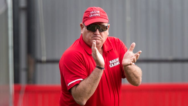 Cajuns softball coach Gerry Glasco is shown during a game at Lamson Park on Feb. 17.