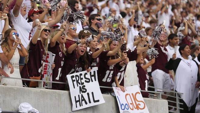 Mississippi State fans ring cowbells during the Bulldogs' 38-23 win last Saturday at Davis Wade Stadium.