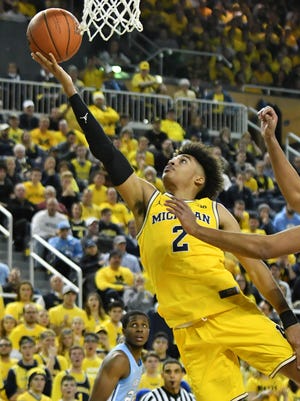 Jordan Poole and Michigan are dropped three spots to No. 5 in this week’s Associated Press Top 25 poll.