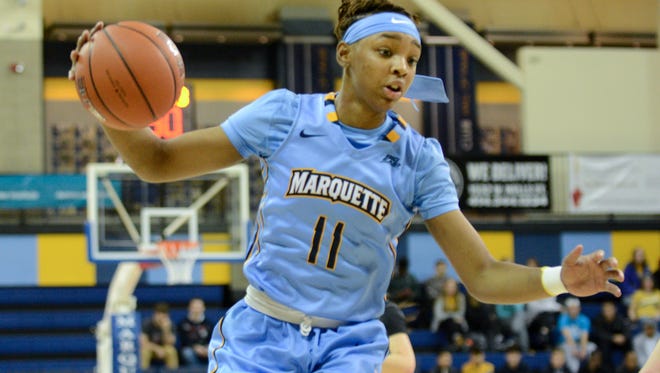 Marquette guard Allazia Blockton (shown in a previous game) helped Marquette win its first Big East title on Sunday.