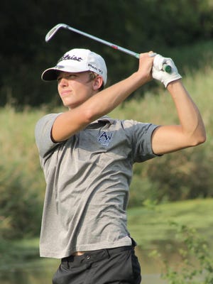 Jacob Cathelyn, shown in a file photo from Aug. 25, shot a 40 as medalist at the Dunes on Thursday.