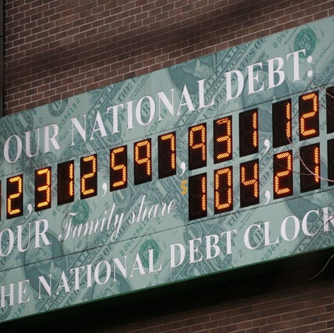 The National Debt Clock is shown Monday, Feb. 1, 2