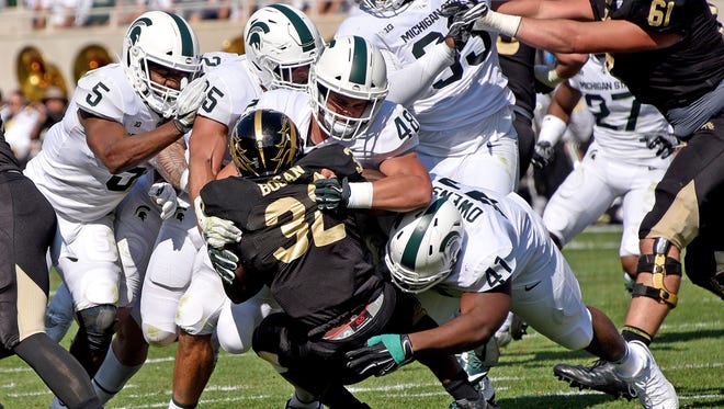 Michigan State's defense recorded four sacks and eight tackles for loss in Saturday's 28-14 win over Western Michigan.