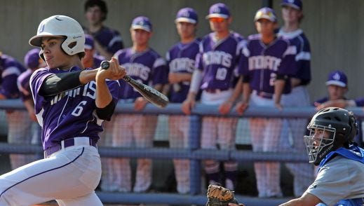 John Jay's Jason Weinhaus (6) at bat during baseball Class A regional semifinals at Purchase College in Purchase on June 2, 2016. John Jay defeats Maine-Indwell 6-0.