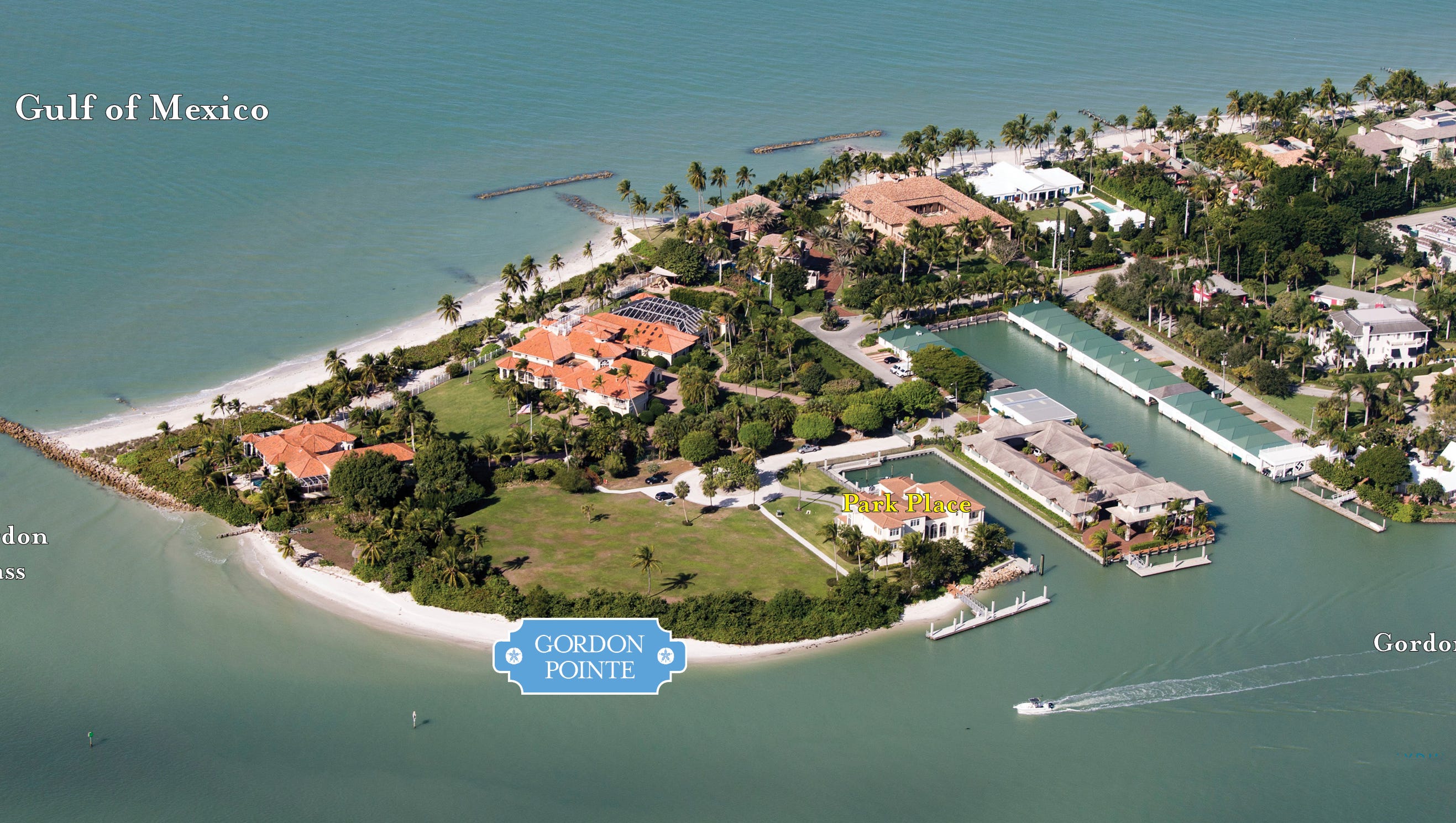 Aerial photo of Donahue Family property at Gordon Point.