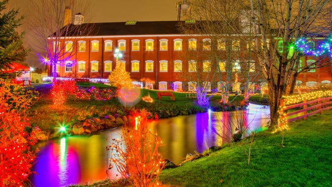 The lights of Magic at the Mill are seen at the Willamette Heritage Center in Salem.