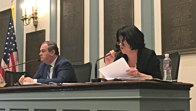 Chair of the House Education Committee, Earl Jaques (left) and Vice Chair Kim Williams ask questions about the state's Every Student Succeeds Act plan.