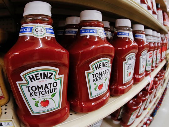 This Feb. 21, 2018, file photo shows a display of Heinz Ketchup on display in a market in Pittsburgh.