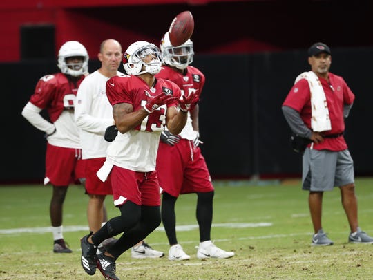 Christian Kirk fields a punt during training camp on Wednesday.