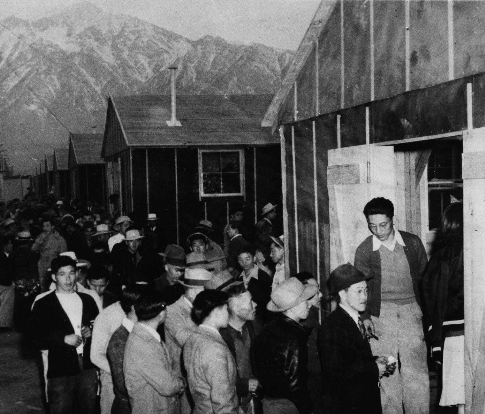 At a Japanese relocation camp in Manzanar, Calif., in 1942.