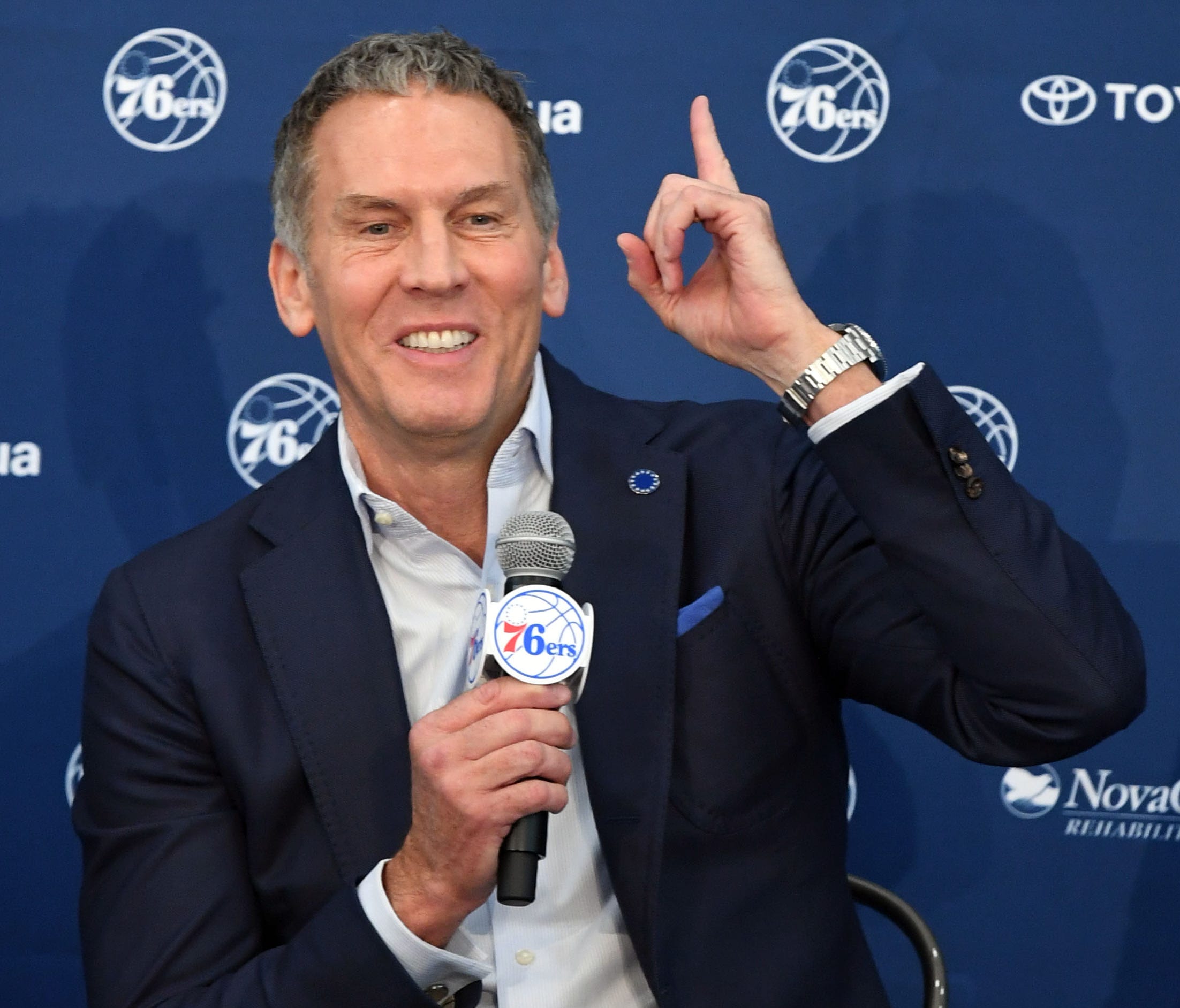 Bryan Colangelo is denying a report connecting the executive to Twitter accounts that criticized Sixers players.