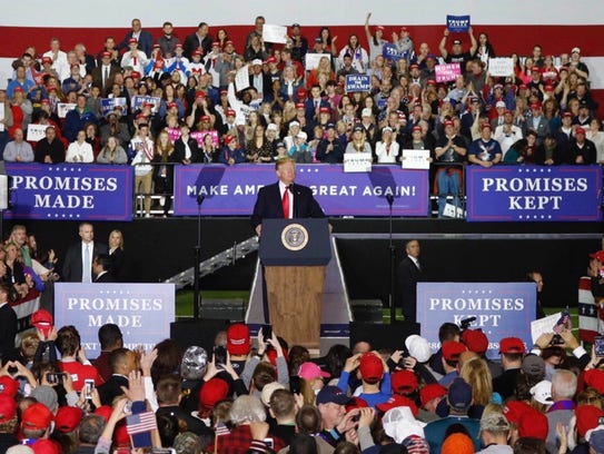 President Donald J. Trump speaks during Make America