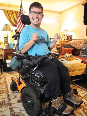 Ricky Stewart, 26, of Middleboro, pictured on Wednesday, Oct. 28, 2020, days after submitting his mail-in ballot for the general election. Stewart is a client at the Arc of Bristol County, which has provided to support for voters with disabilities, including how to register and knowing their rights to vote.