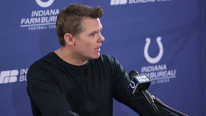 The Indianapolis Colts general manager speaks to the meda about Josh McDaniels staying with the New England Patriots February 7, 2018.