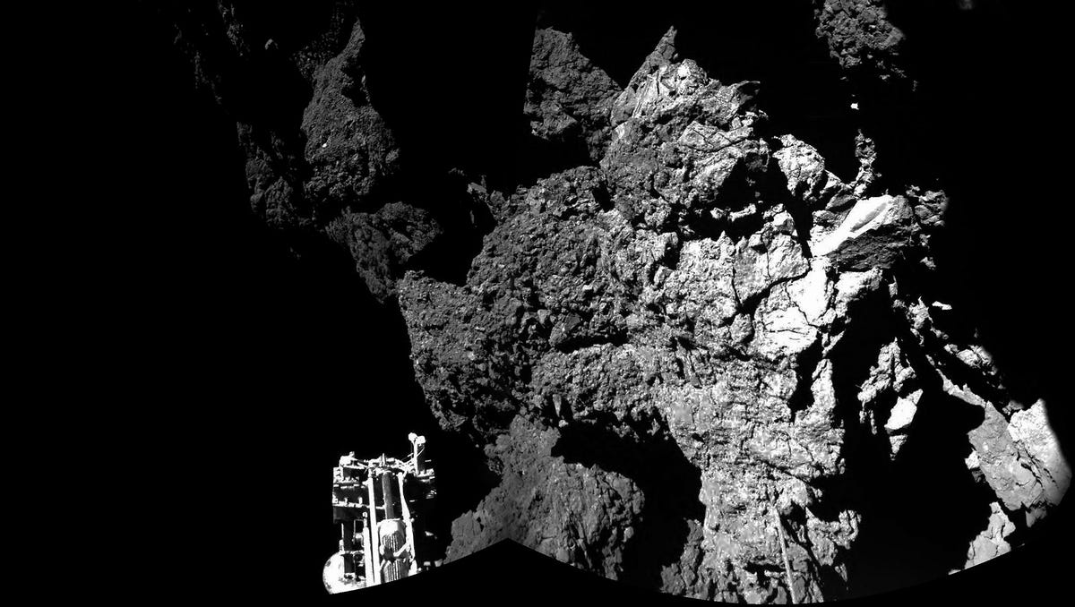 Landing on a comet