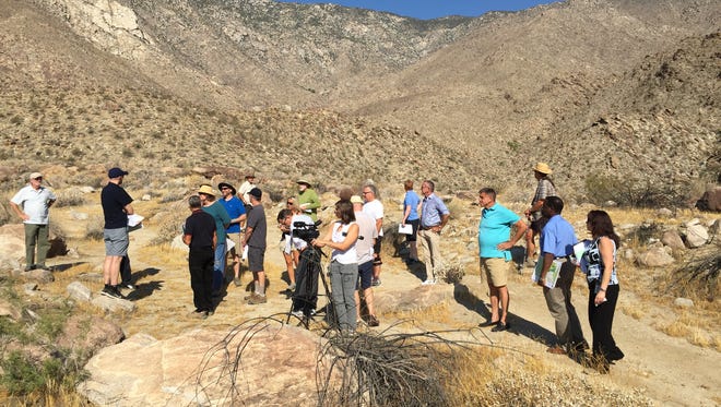 The Palm Springs Planning Commission and members of the public toured the Oswit Canyon several months ago. The group Save Oswit Canyon is organizing a move that may place added protections against development.