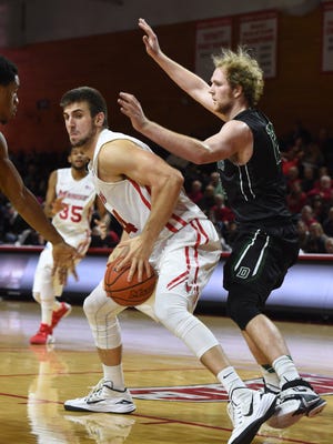 Marist College's Eric Truog makes a move in the post during a game against Dartmouth on Nov. 17 at McCann Arena.
