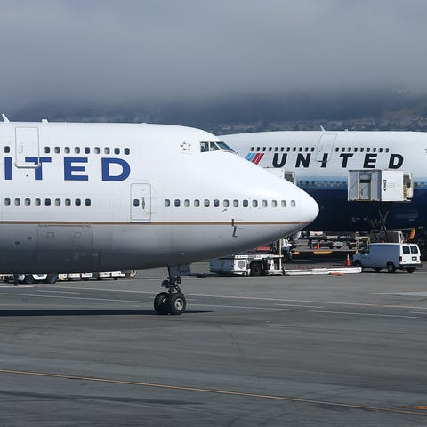 United Airlines planes at San Francisco...