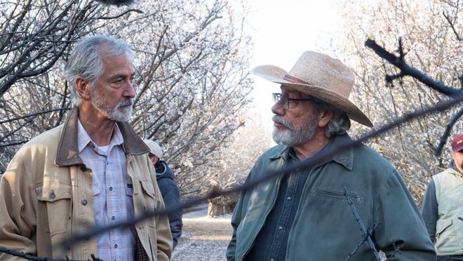 Farmers Fred (David Strathairn) and Santiago (Edward James Olmos) try to fight Big Oil.