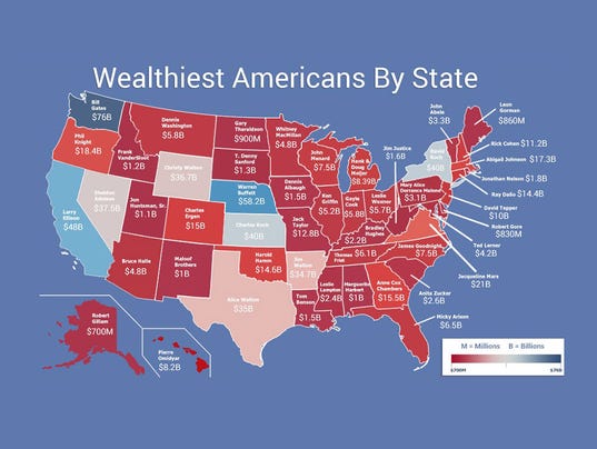 Map Shows Wealthiest Person In Each State 