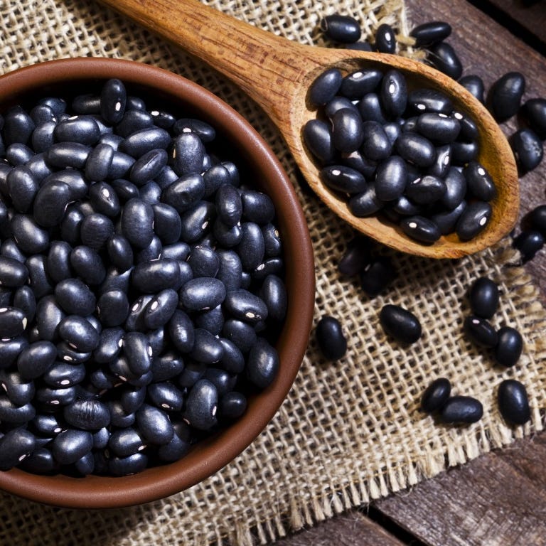 Black beans     • Important ingredient(s):  Anthocyanins Black beans contain flavonoids including anthocyanins, which are known to be antioxidant and anti-inflammatory, and may also fight cancer in numerous ways including antimutagenesis (preventing cells from mutating into cancer cells), inhibiting the proliferation of cancer cells once they are present.